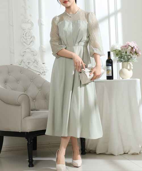 Lace Ladies（レースレディース） ドレス ビスチェ風 レース 切り替え