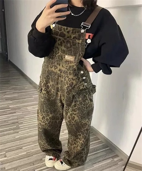 Dream garden（ドリームガーデン） サロペット オーバーオール ヒョウ