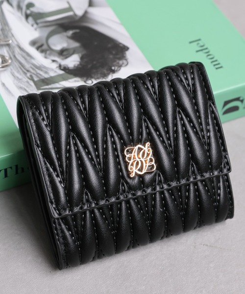 sakishimatokyo 財布 キルティングボックスコイン三つ折財布/ミニ財布