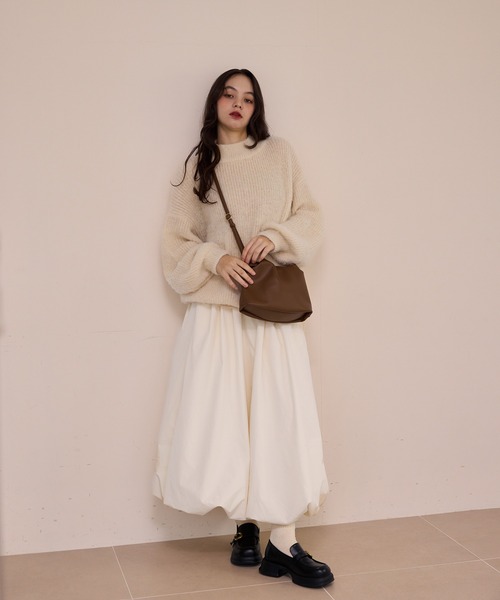 OLUN ニット セーター high neck mohair like knit/ハイネックモヘア