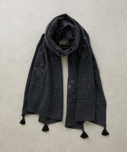 BEARDSLEY（ビアズリー） ストール マフラー 「CITRUS」刺繍タッセル