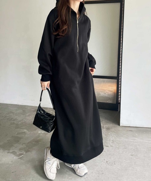 GeeRA（ジーラ） ワンピース 「新色追加/M-3Lサイズ」ハーフジップ裏