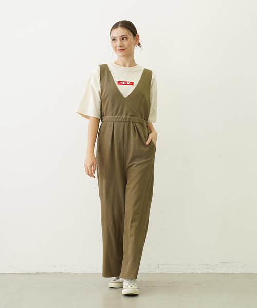 MILKFED.（ミルクフェド） サロペット オーバーオール V NECK ALL IN