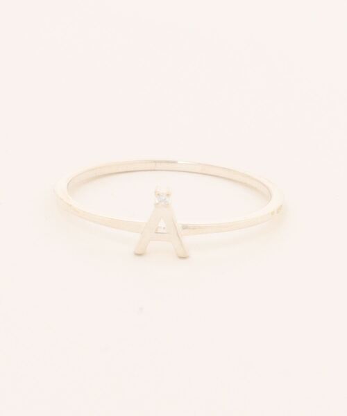 con affetto 指輪 リング シルバー925イニシャルリング レディース