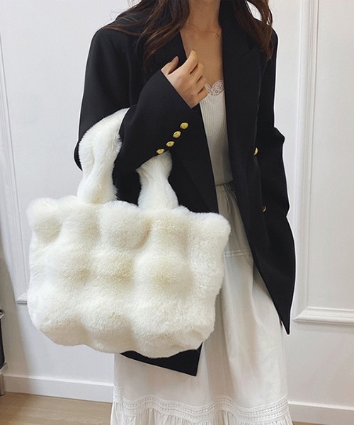 pyornim（ピョルニム） トートバッグ ぽこぽこフェイクファートート