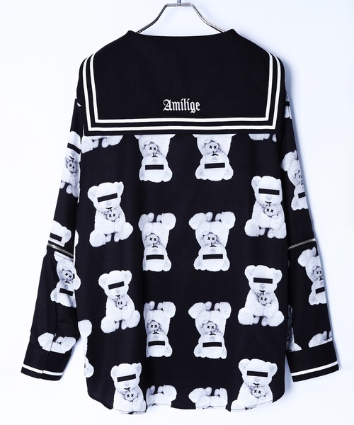 Amilige（アミリージュ） ブラウス シャツ PSYCHO PASS総柄セーラー