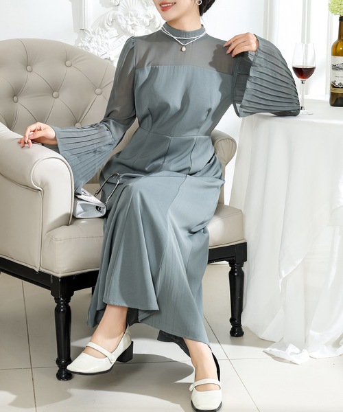 Lace Ladies（レースレディース） ドレス プチハイネック プリーツ