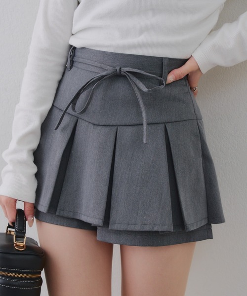 continuer de NICE CLAUP スカート 「2026SS」リボン付プリーツ
