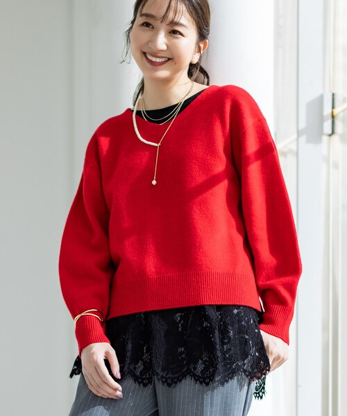 INDIVI（インディヴィ） ニット セーター 「洗える／カシミヤ混