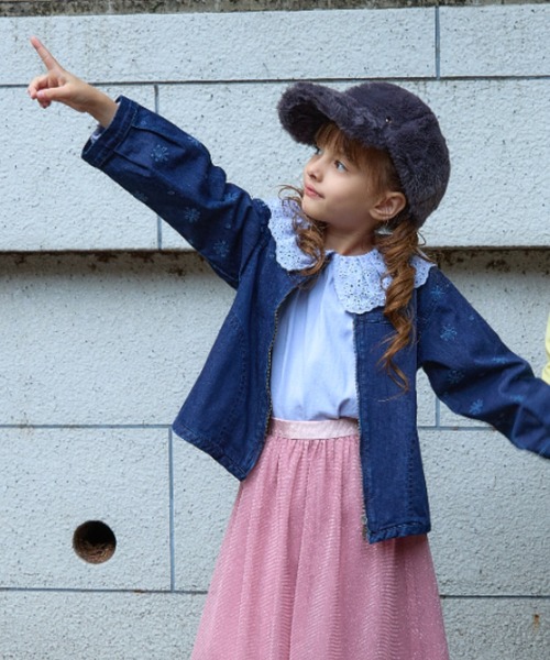 HAKKA KIDS（ハッカキッズ） デニムジャケット アウター フラワー