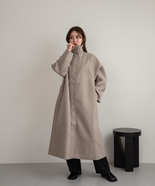Amiur（エミレ） ステンカラーコート コート stand neck long coat