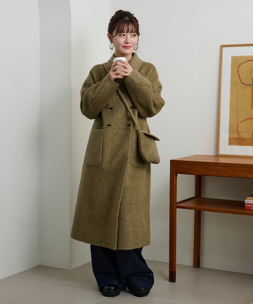 ステンカラーコート コート toggle button double breasted coat