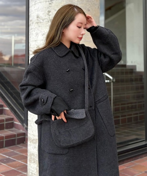 ステンカラーコート コート toggle button double breasted coat