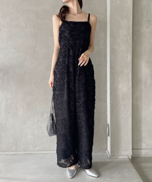 Eclat one オールインワン 「Eclat one」花柄 シアー ジャガード