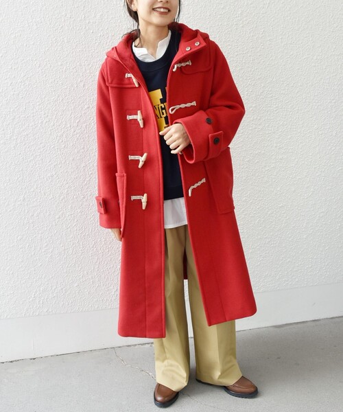 SHIPS any ダッフルコート コート any: メルトン ロング ダッフル