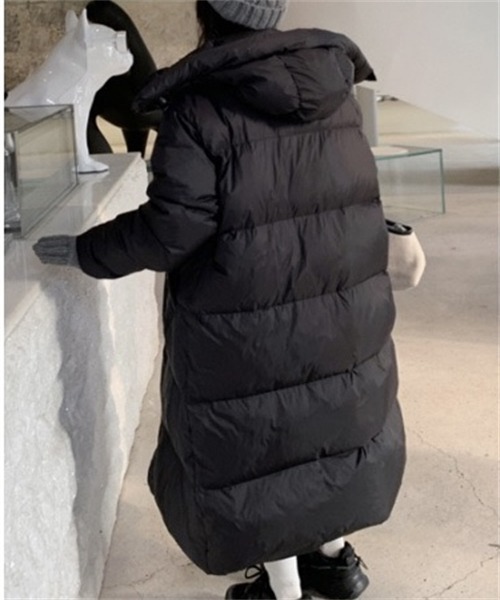 FREE STYLISTS ダウンコート ダウンジャケット フード付きロングダウン