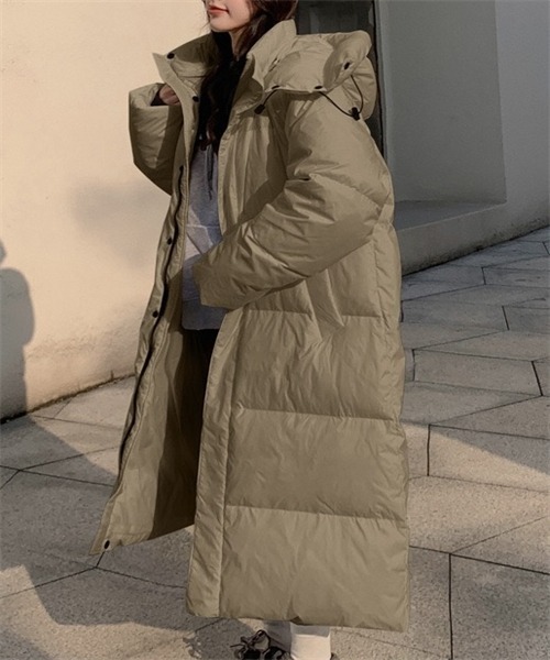 FREE STYLISTS ダウンコート ダウンジャケット フード付きロングダウン