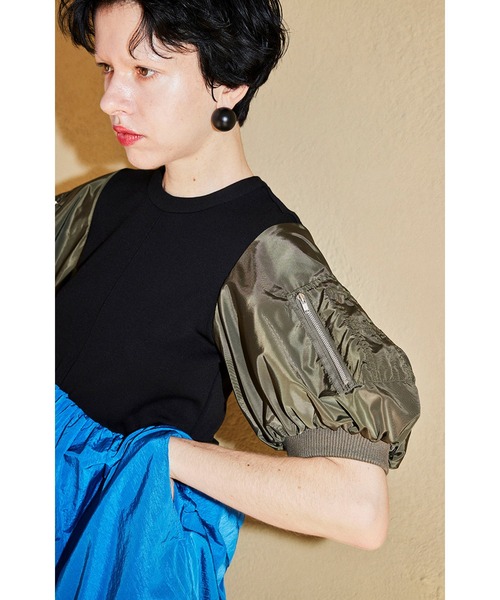 OMMO（オーエムエムオー） ワンピース MA-1 HALF SLEEVE DOCKING OP