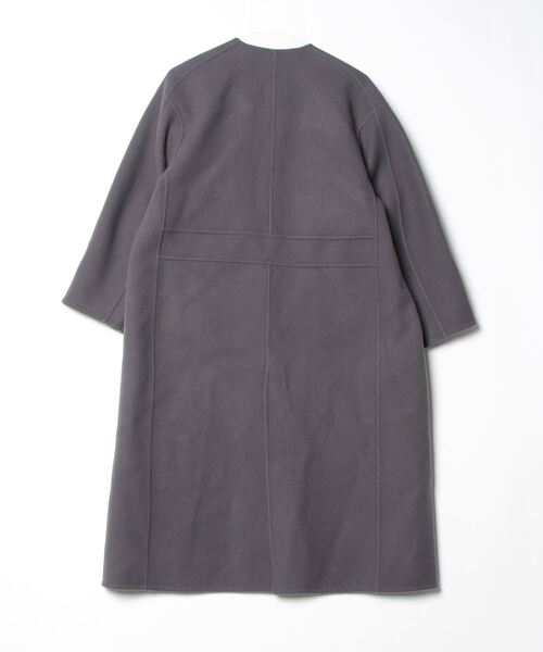 DRAWER（ドゥロワー） ノーカラーコート 36 グレー レディース