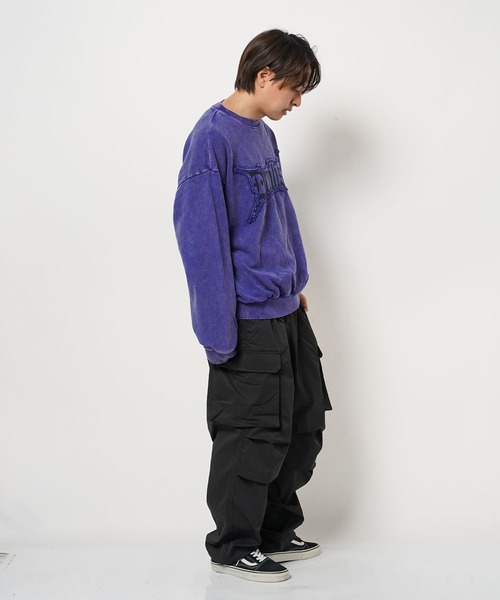 トレーナー スウェット グランジ加工 クルーネック / Grunge Crewneck