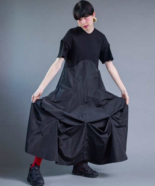 OMMO（オーエムエムオー） ワンピース UP TUCK HALF SLEEVE OP