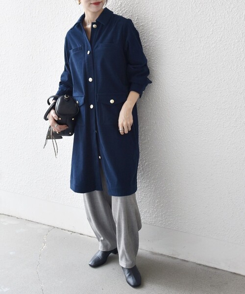 SHIPS any シャツワンピース any:「手洗い可能」コーデュロイ シャツ