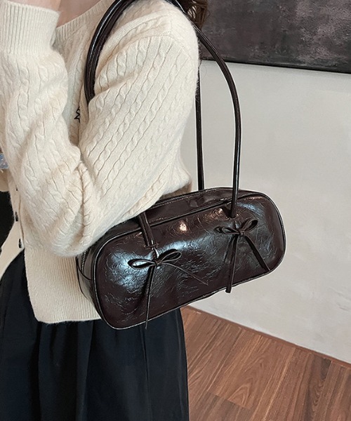 FREE STYLISTS ボストンバッグ Y2K リボン 横長バッグ レディース