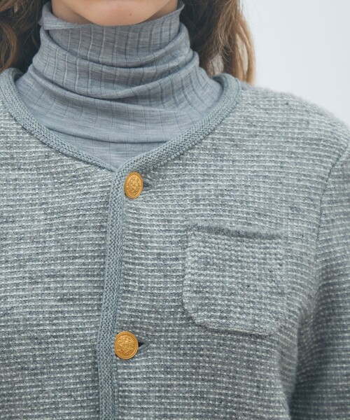 MACPHEE（マカフィー） カーディガン ウールツイーディー クルーネック