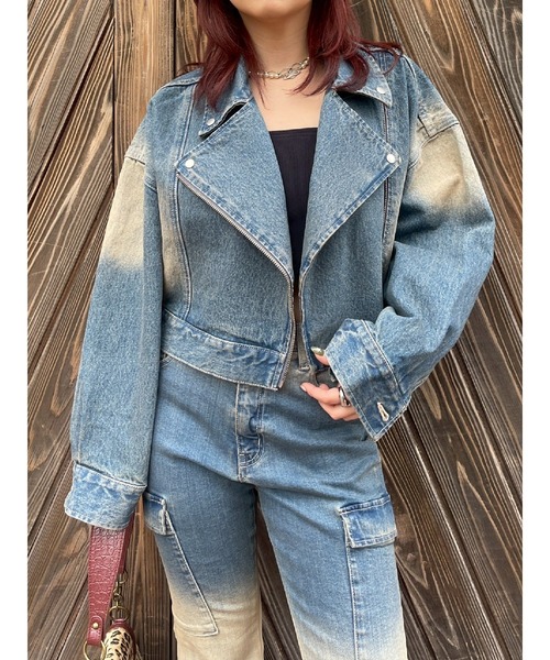 EVRIS（エヴリス） デニムジャケット gジャン グラデーションデニム