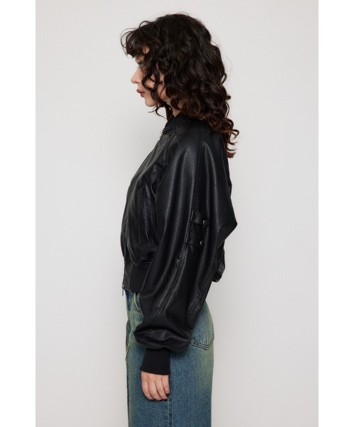 LAGUA GEM（ラグアジェム） ブルゾン アウター CROPPED FAUX LEATHER