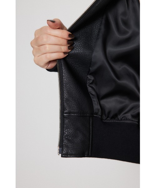 LAGUA GEM（ラグアジェム） ブルゾン アウター CROPPED FAUX LEATHER