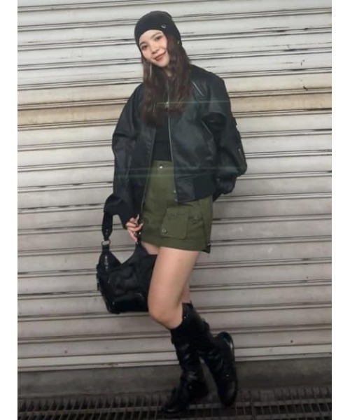 LAGUA GEM（ラグアジェム） ブルゾン アウター CROPPED FAUX LEATHER