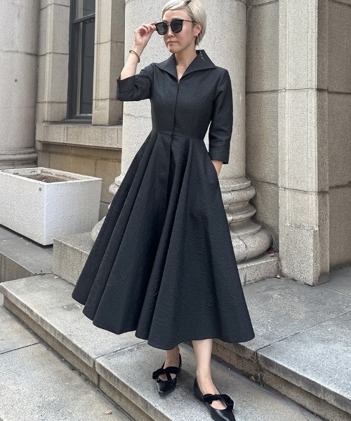 ワンピース ジャガードフィット＆フレアワンピース : ZOZOTOWN Yahoo