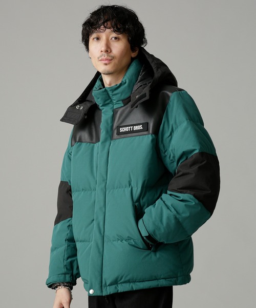 Schott N.Y.C（ショット） 「schott」 ダウンジャケット L グリーン