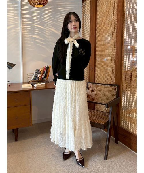 LILY BROWN（リリーブラウン） ワンピース ボウタイ付きフリンジ