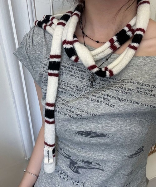 archive ボーダーマフラー y2k ポーカーズ 00s y2k ストール ボーダー