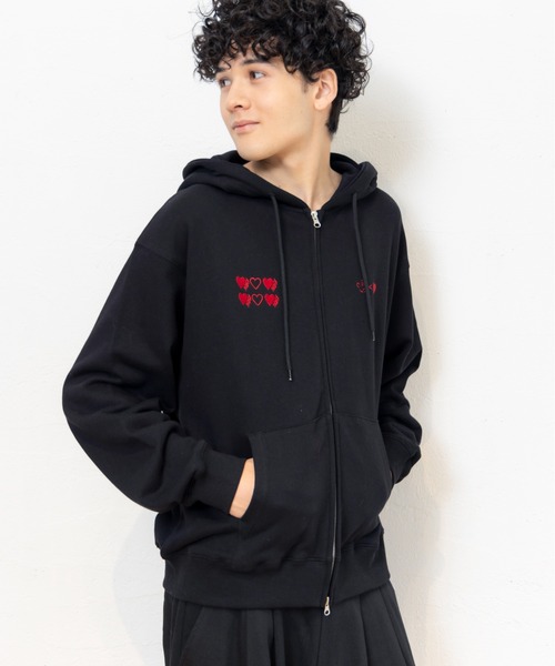 kaoyorinakami パーカー cookie heart ziphoodie / クッキーハート