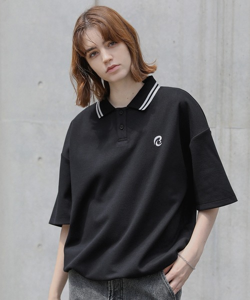 ROCHEM（ローシェン） ポロシャツ ワンポイントロゴ刺繍ドローコード付