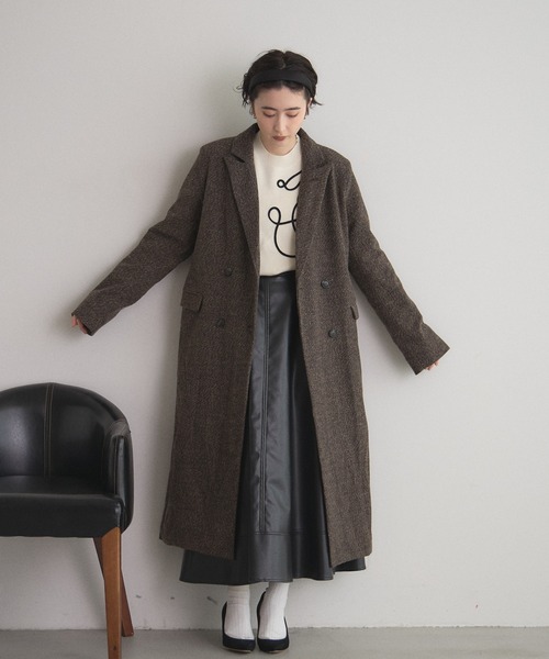 &. NOSTALGIA（ノスタルジア） コート チェスターコート ツイード
