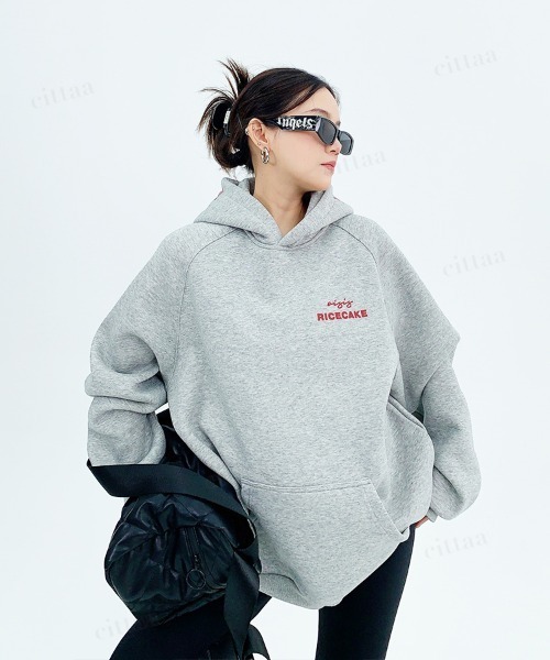 Dalfwin（ダールフィン） パーカー 韓国ファッション RICECAKEレッド