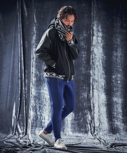 ANGENEHM（アンゲネーム） パンツ mp12732-Light yarn cable stitch