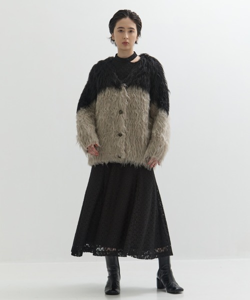 CLANE（クラネ） カーディガン 「CLANE/クラネ」BI COLOR SHAGGY KNIT