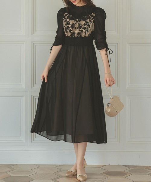 Dorry Doll（ドリードール） ドレス フラワーレース×オーガンジー