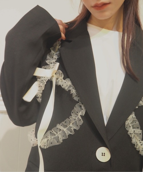 LA POMME petit（ラポミ・プチ） ジャケット テーラードジャケット Dot