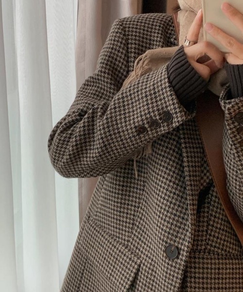 deux amour ジャケット テーラードジャケット ガンクラブチェック