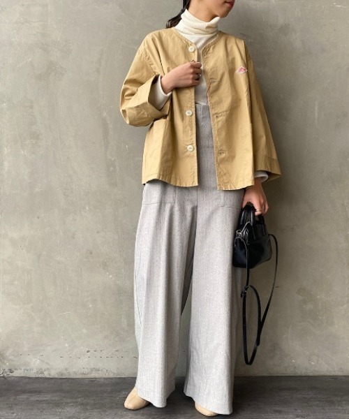 Danton（ダントン） ダウンプルーフノーカラーワークジャケット