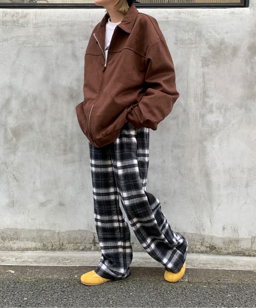 link lot パンツ 「起毛」チェックイージーネルパンツ「UNISEX