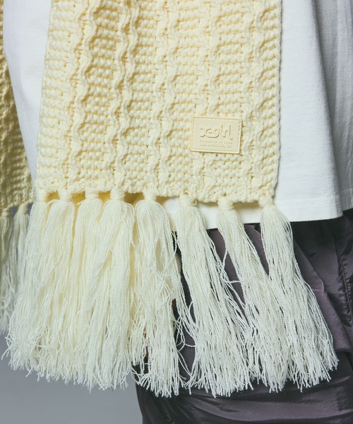 X-girl（エックスガール） マフラー ストール RUBBER PATCH KNIT SCARF
