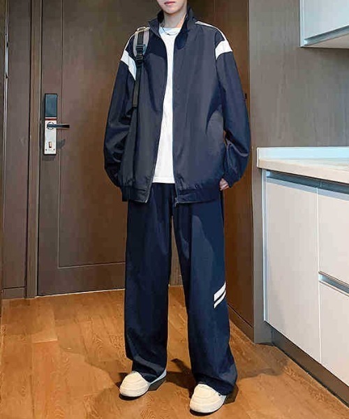 link lot パジャマ 「セットアップ」ナイロンラインスタンドブルゾン＋