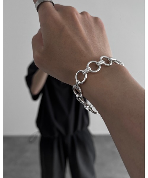 ブレスレット 「SILVER925コーティング」メタルアンカー＆サークル